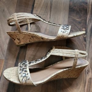 Attention Alana Tan Jeweled Wedges